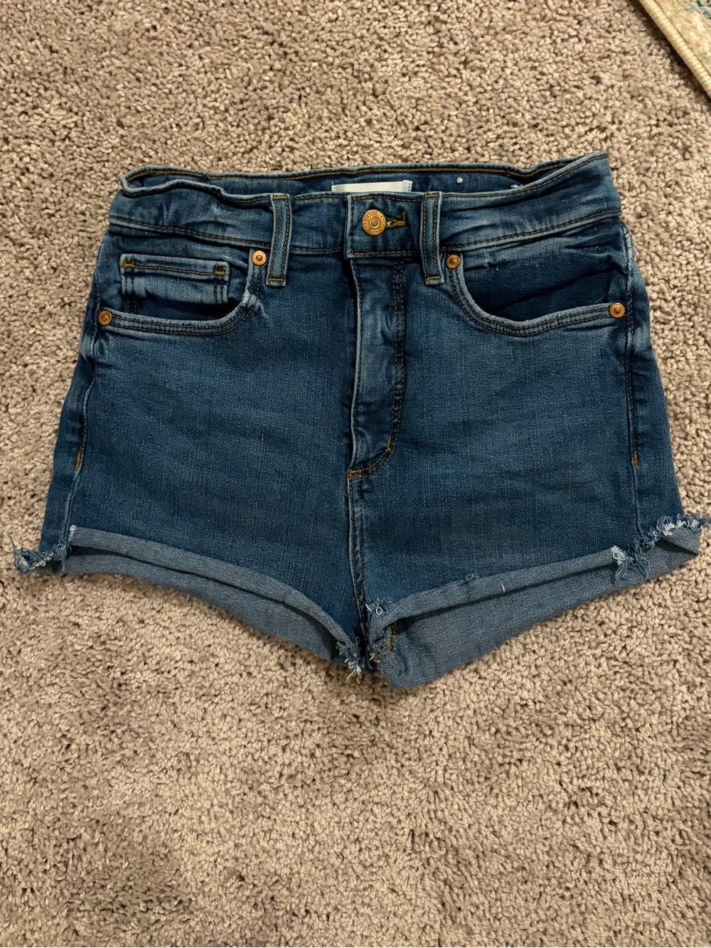 Loft Denim High-Rise Roll Hem Shorts - Blue Size 27 / 4